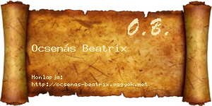Ocsenás Beatrix névjegykártya
