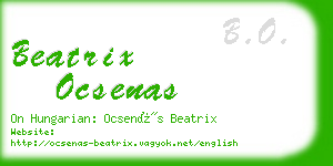 beatrix ocsenas business card